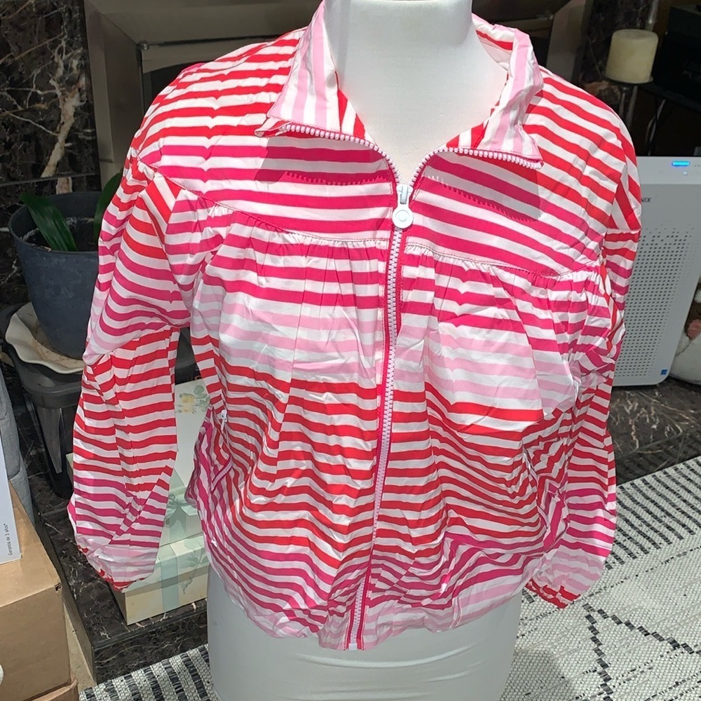 Hunter x Target Girls Red Pink Striped Jacket **No Longer Sold In Stores**
